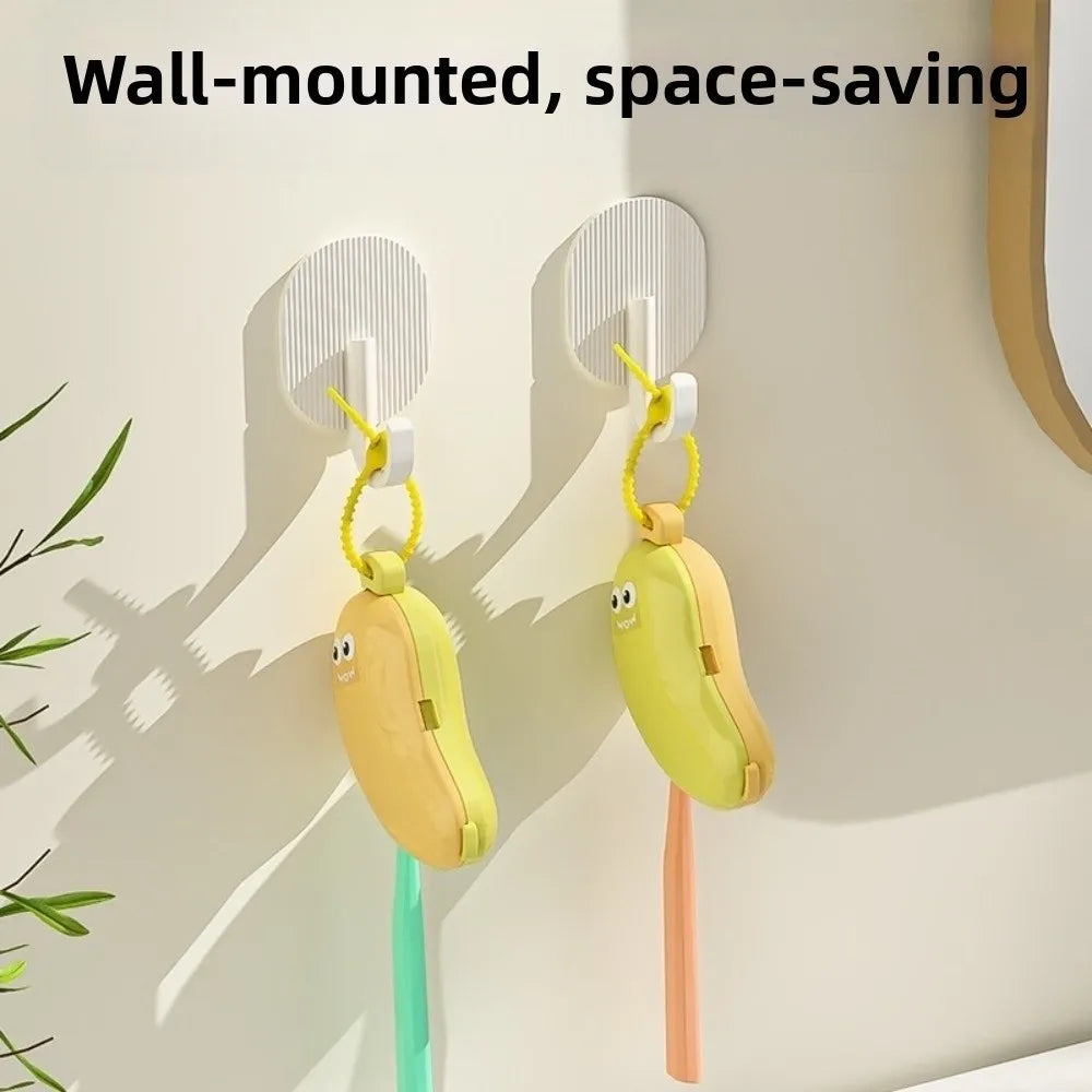 Cute Banana Toothbrush Protective Cover Plastic 2in1 Toothbrush Dust Cap Cover for Toothbrush Bathroom Supplies