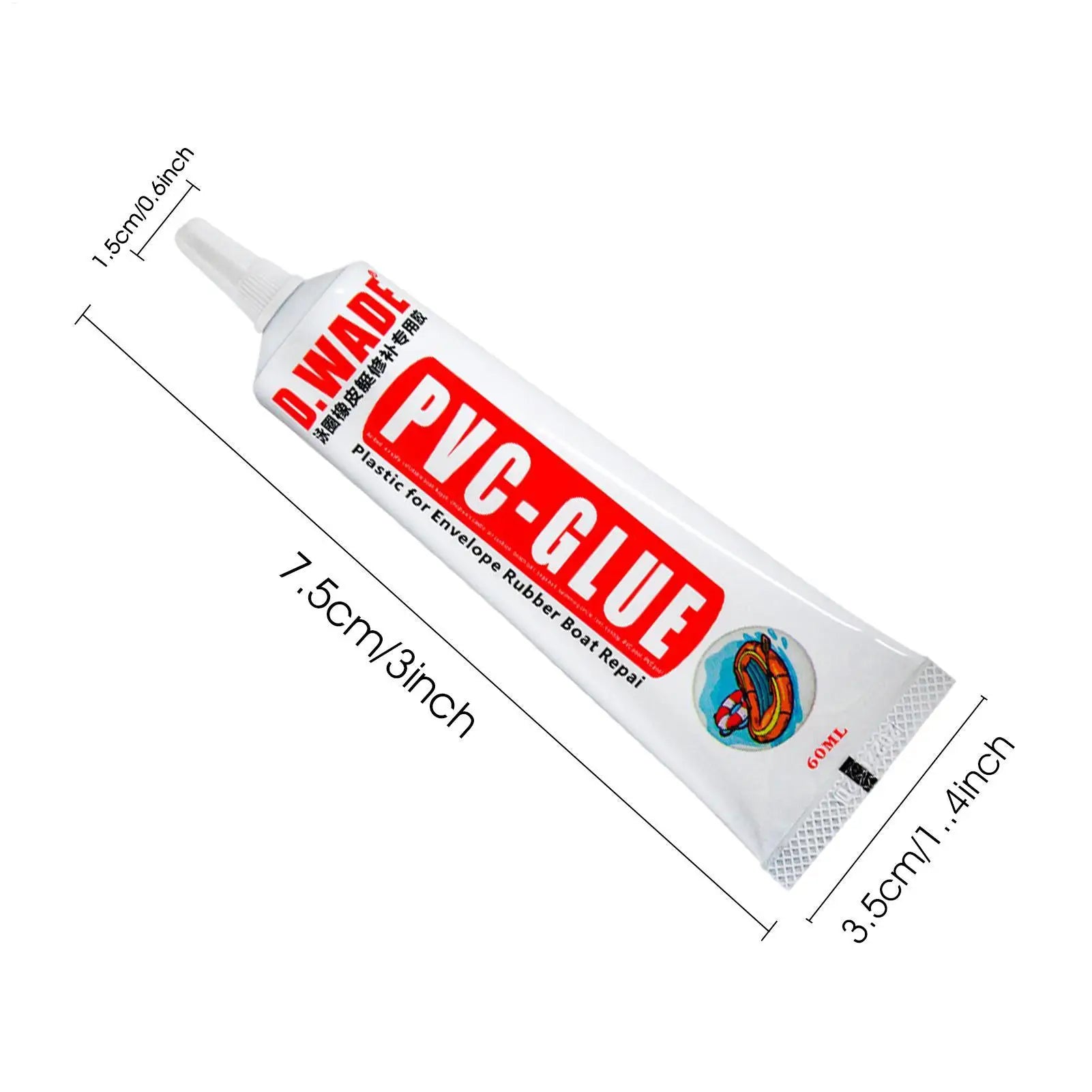 60ml PVC Adhesive Inflatable Boat Repair Glue Waterproof PVC Inflatable Glue for PVC Boats Air Mattress Inflatable Toys Repair
