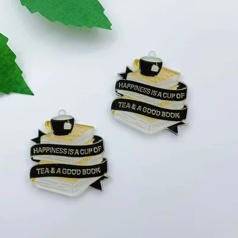 10pcs cartoon character acrylic earrings, keychains, jewelry pendants, DIY jewelry accessories, pendants