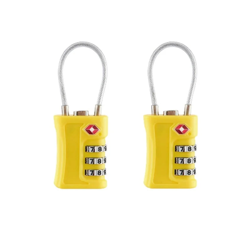 2/4Pcs TSA Customs Code Lock for Travel Luggage Password Changeable black Lock Contrast Design Padlock 3 Digit Combination Lock