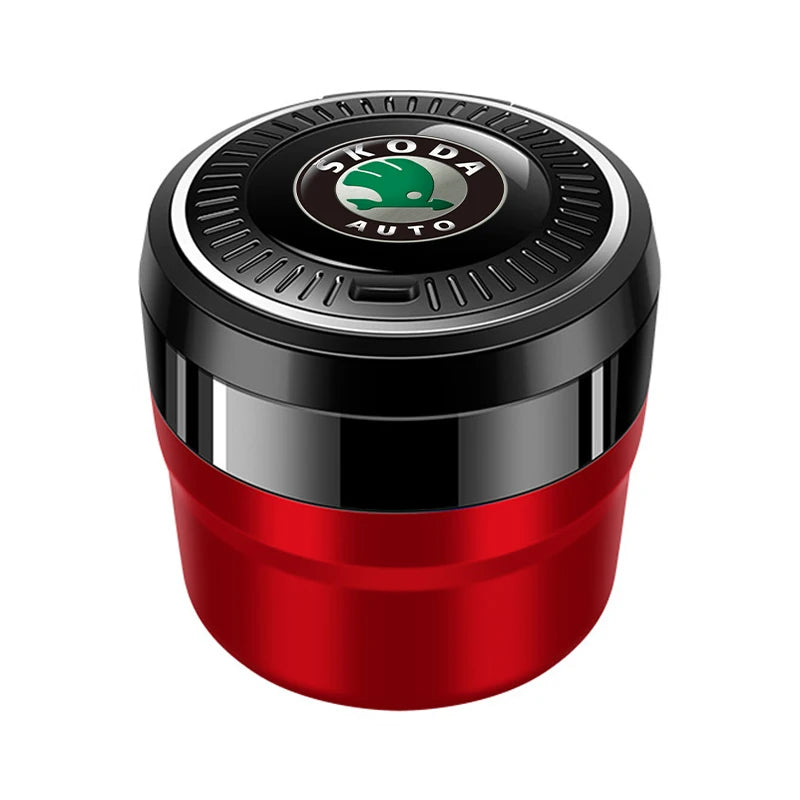For Skoda Citigo Fabia Superb Octavia A5 A7 Karoq Kodiaq Car Accessories Portable Luminous Ceramic Liner Cigarette Car Ashtray
