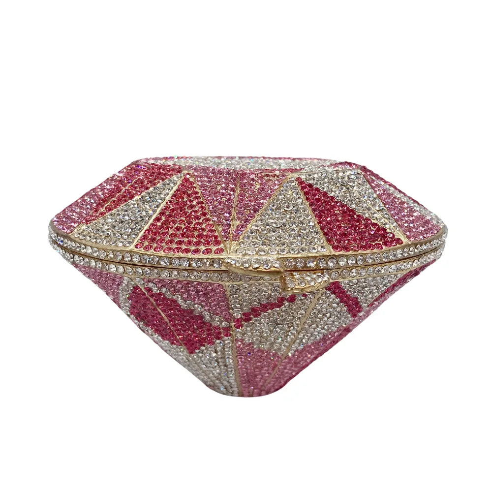 Three-Dimensional Diamond Shape Evening Bag full of Diamond Crystal Bag Ladies Handbag Banquet Women's Bag Luxury Designer Bags
