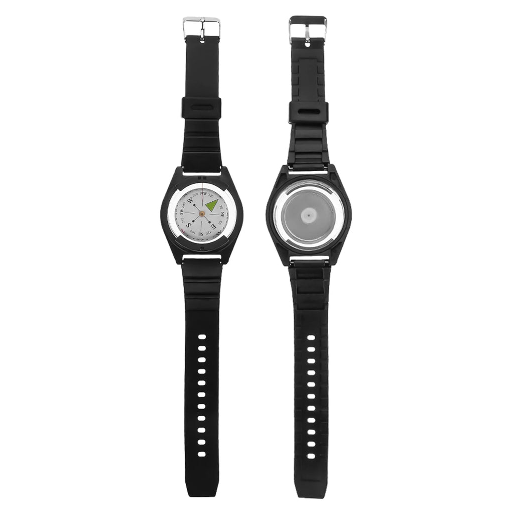 Mini Compass Wrist Compass Watchband Compass Outdoor Mini Lightweight Wristwatch ABS  Rubber Watchband Tool Accessory