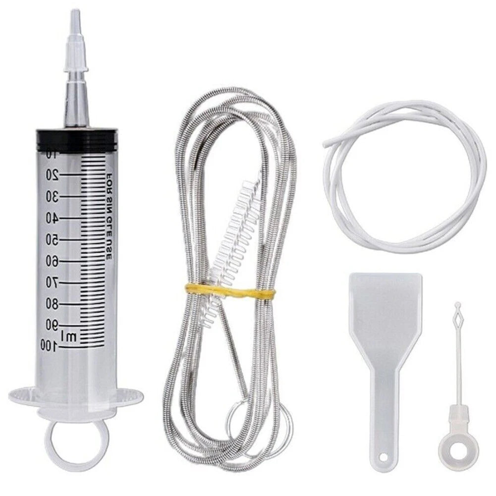1/5/6Pcs Clean Brush Kit for Refrigerator Drain Wash Brush Suction Syringe 1.5M Hose Fridge Drain Hole Cleaner Stick Dredge Tool