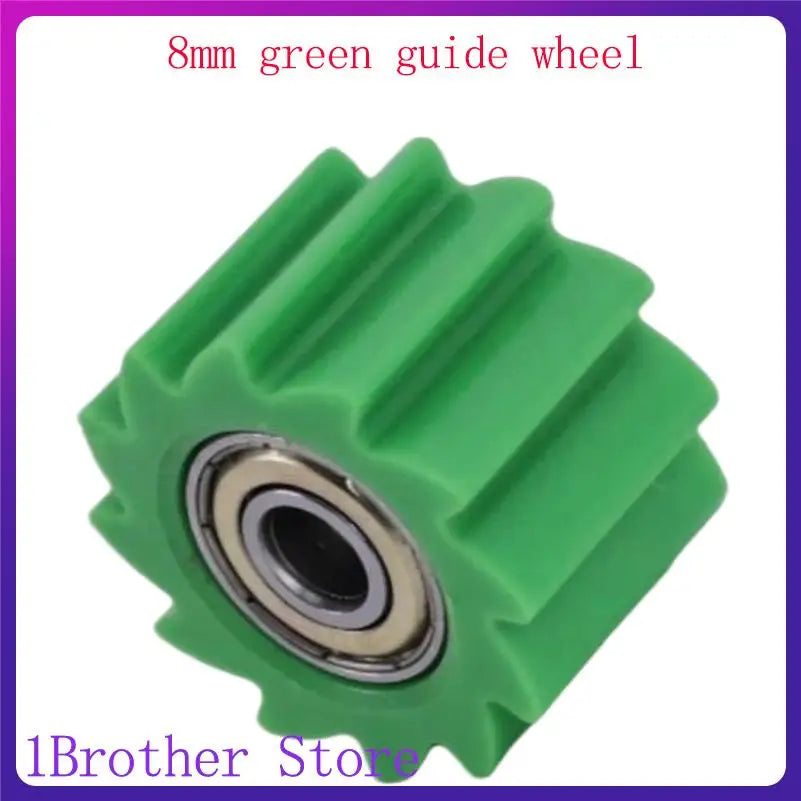 8mm green guide wheel for off-road motorcycle, wear-resistant chain guide accessory part