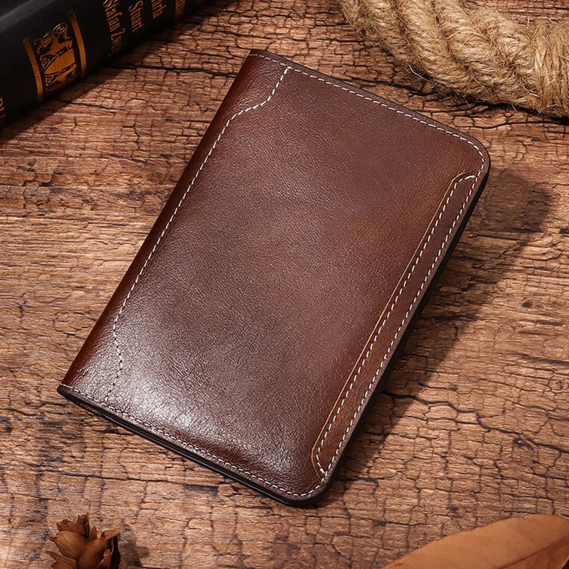 Genuine Leather Passport Holder Cover Wallet - RFID Blocking Travel Essentials for Men & Women, Credit Card Holder, Internationa