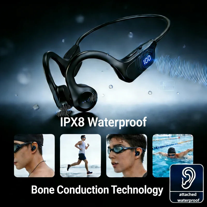 Lenovo Bone Conduction Wireless Earphone Sport Swimming Bluetooth Compatible Headphone Hand-free With Mic For Sports Running