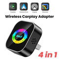 2026 4 in 1 Wireless CarPlay Dongle Android Auto Adapter Airplay Mirror Link for Apple Android USB Plug and Play 5GHz WIFI