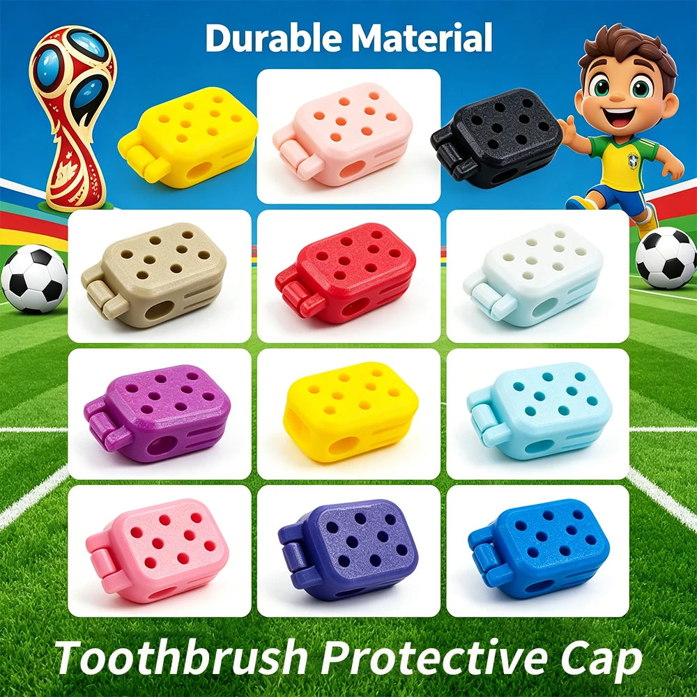 Flip Open Toothbrush Head Protective Cover With Air Holes, Anti-Dust Anti-Mold Breathable Toothbrush Cap, Washable Reusable Tool