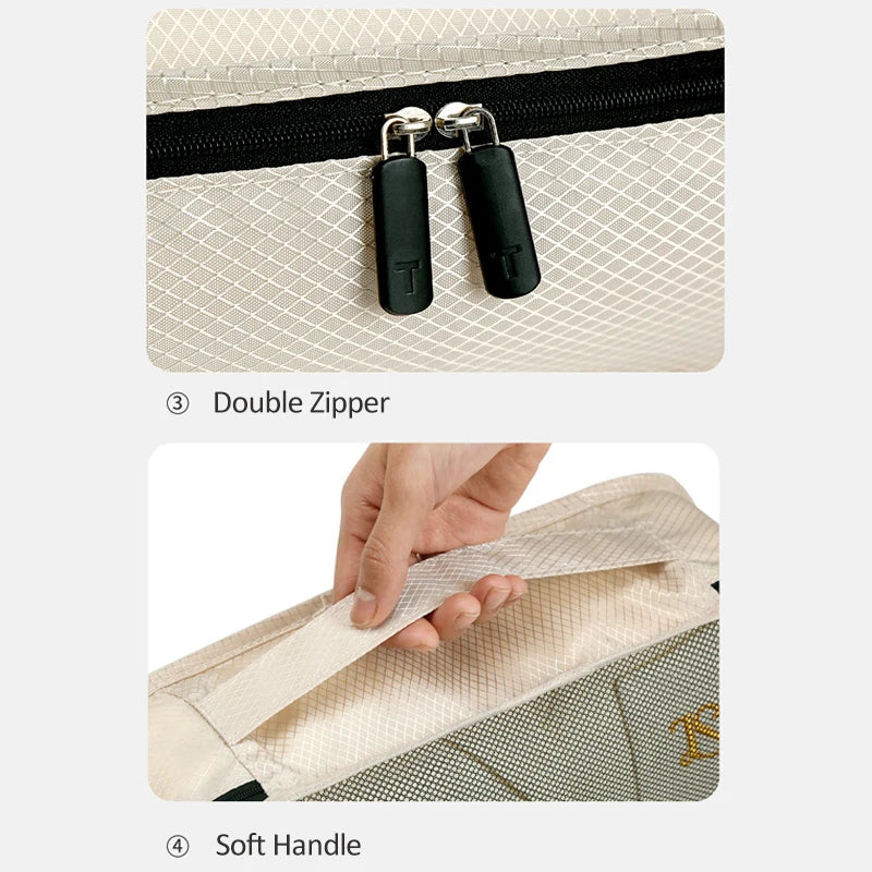 3pcs Set Travel Clothes Storage Bag Waterproof Packing Cubes Mesh Visible Travel Suitcases Organizer Pouch Luggage Organiser