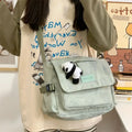 Retro teddy bear cute college style girl crossbody bag Japanese Ins student large capacity versatile mailman bag