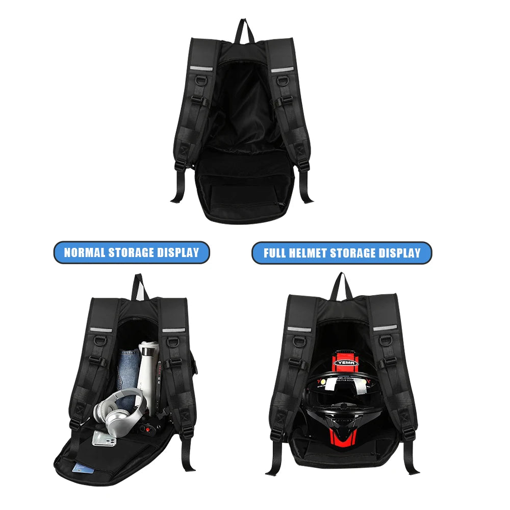 Waterproof Classic Large Capacity Multifunctional Motorcycle Helmet Bag Motorcycle Backpack Reflective Bicycle Travel Bag