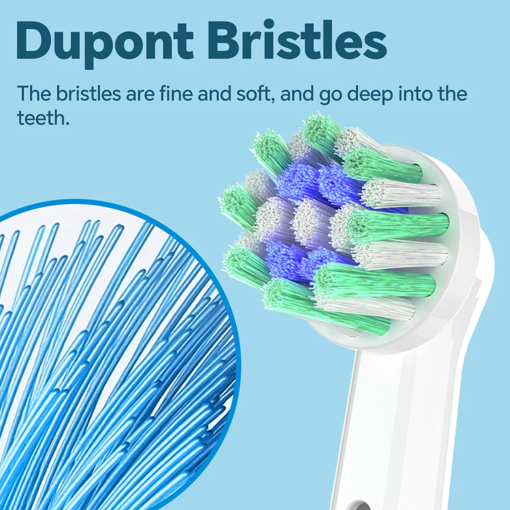 Toothbrush Head Travel Case with 4x Professional Cross Clean Replacement Brush Heads Compatible with Oral B Electric Toothbrush