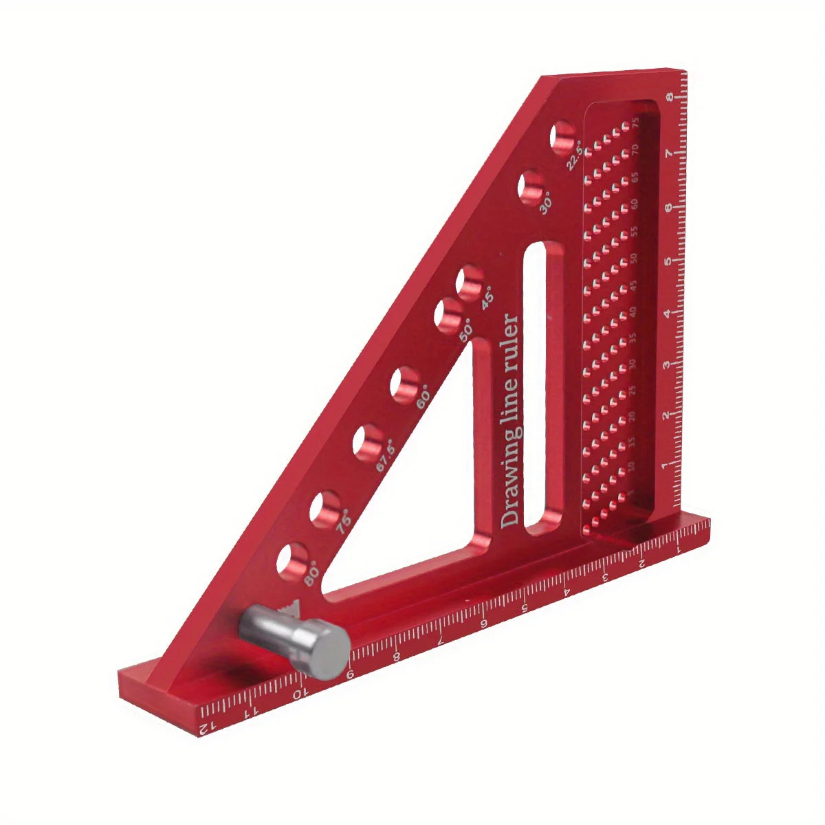 Multi-Angle Measuring Ruler Woodworking Square Protractor W/ Dowel Aluminum High Precision Layout Tool Pins Miter Triangle Ruler