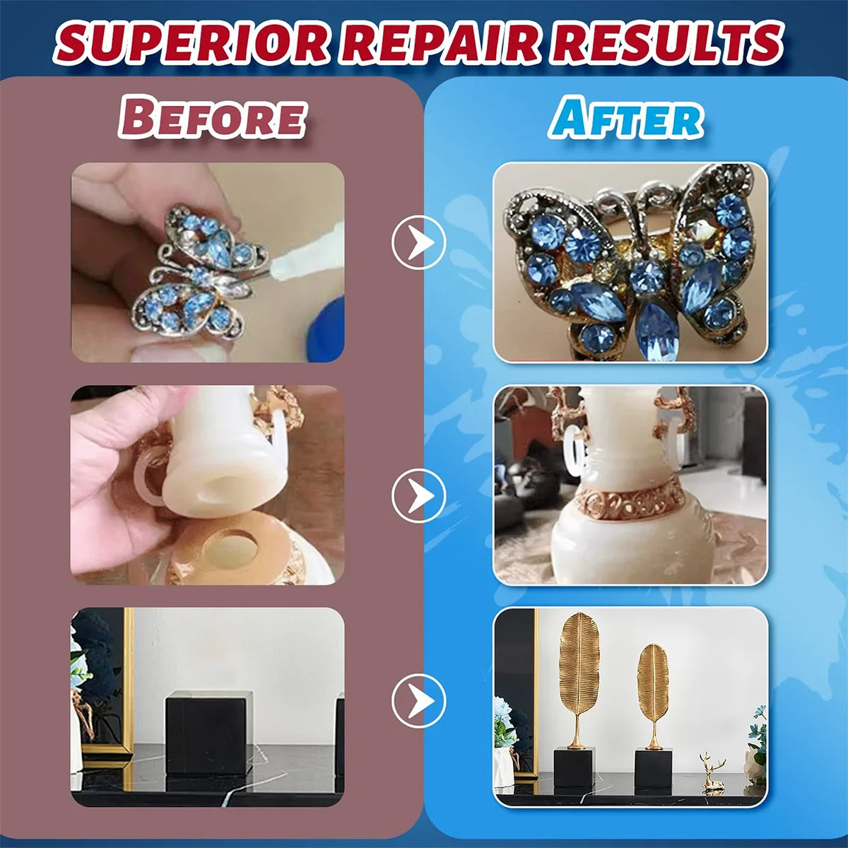 Loolifl,502, Super Glue, Instant Adhesive, Universal Glue, Suitable for Metal, Ceramics, Wood, Glass (Comes with Glue Remover)