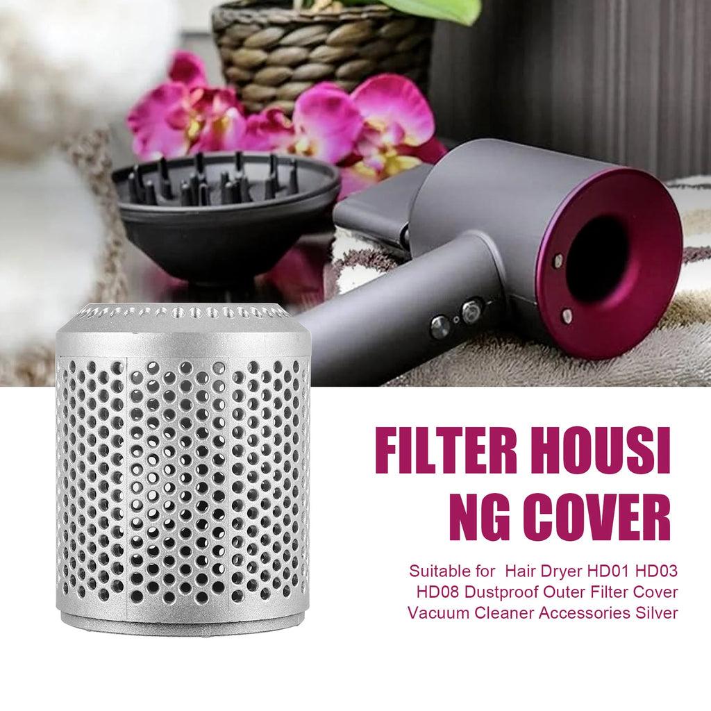 [NEW!N92R】 Suitable For Dyson Hair Dryer HD01 HD03 HD08 Dustproof Outer Filter Cover Vacuum Cleaner Accessories