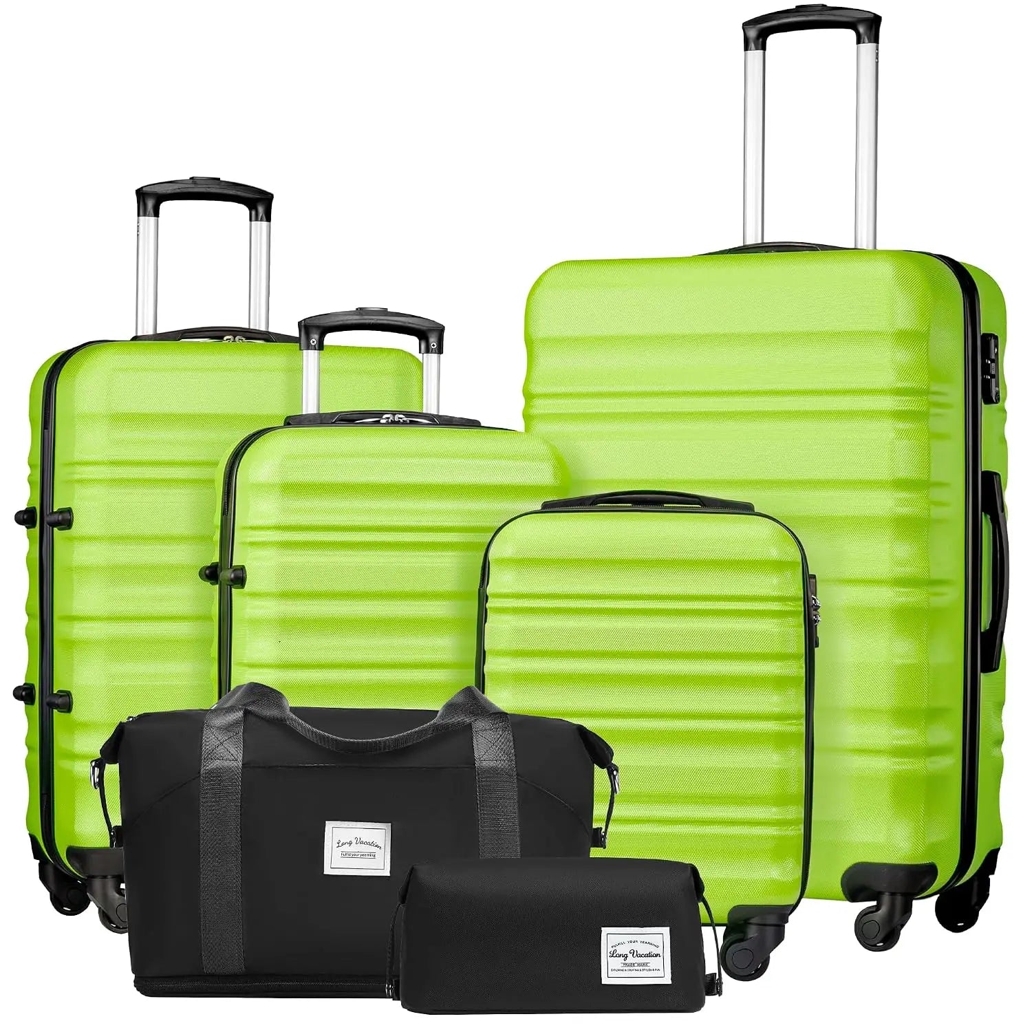 6 Piece Navy ABS Hardshell Carry On Luggage Set Spinner Wheels TSA Lock Travel Suitcase, Customized