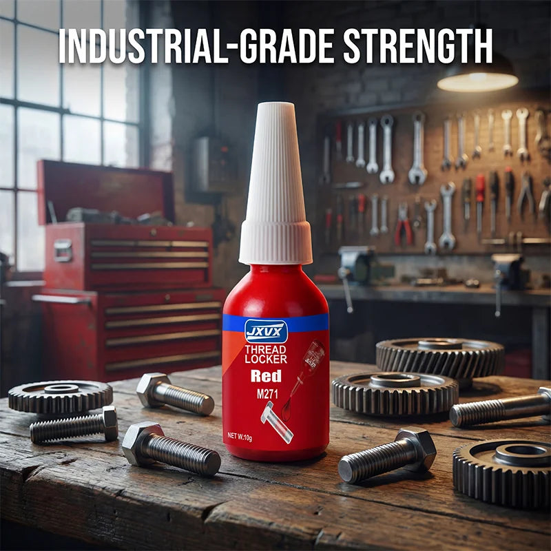 10ml High Strength Red Anaerobic Adhesive, High Strength Screw Locking Agent, Oil Resistant Fast Curing Adhesive for Fixing Metal Nuts and Bolts