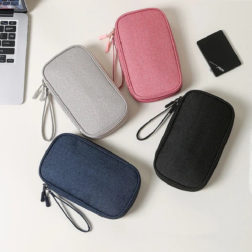 1 New Data Cable storage Bag Travel Storage Bag Portable Waterproof Double-layer Storage Bag Wire Storage Box