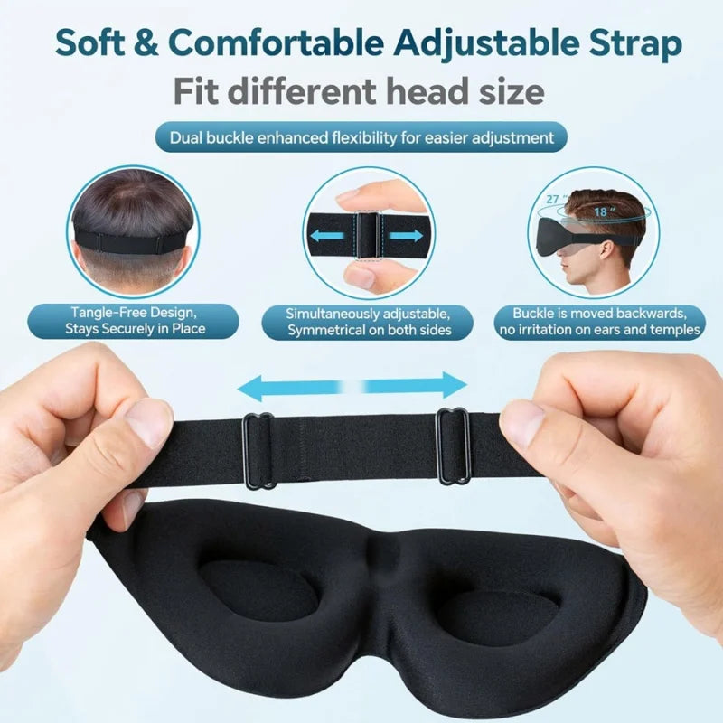 3d Sleep Eye Mask Comfort Light Blocking Eyeshade Memory Foam No Pressure On Eyes Soft Breathable Blindfold For Travel Nap