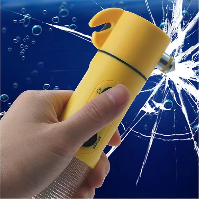 Multiple Functional Car Safety Hammer Emergency Hammer With Car Glass Breaker  Seat Belt Cutter Flashlight Car Rescue Tool