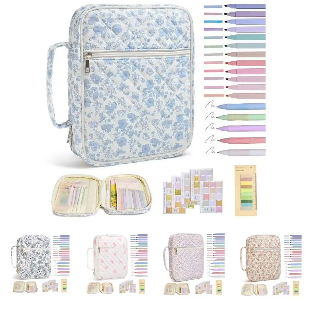 New Floral Design Bible Cover Case Zipper Pocket Handle Storage Bags Bible Cover Bag Prayer