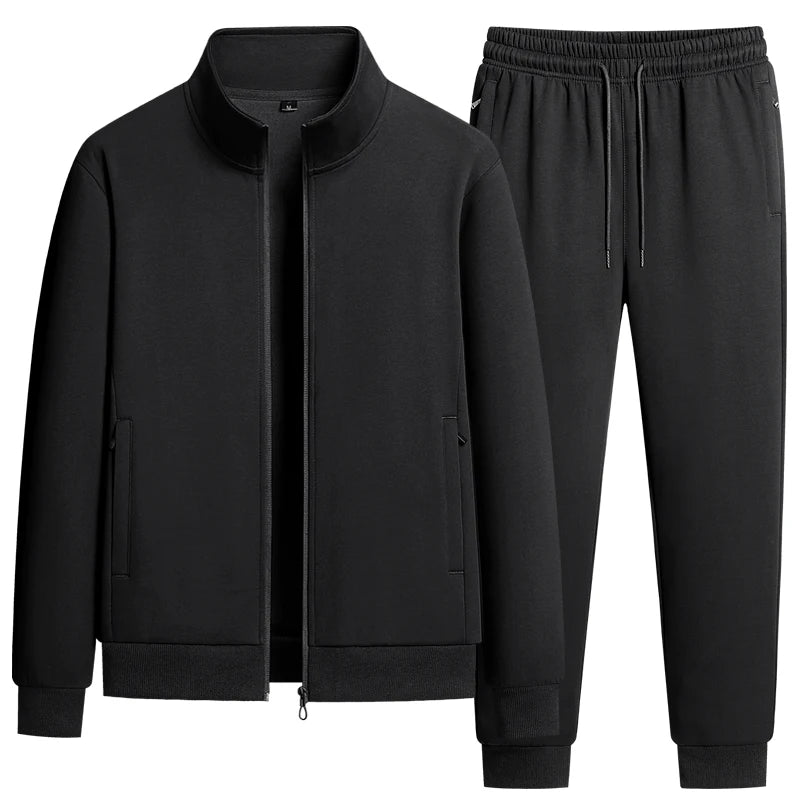 Men's Casual Sportswear Outdoor Tracksuit Fall Korean Running Sets Long-sleeved Two-piece Male Fitness Cotton Sportswear