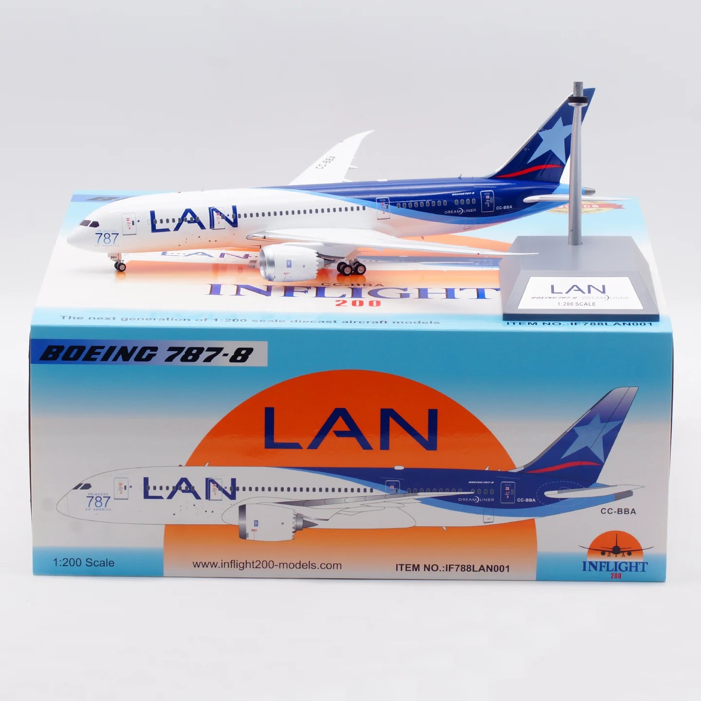 IF788LAN001 Alloy Collectible Plane Gift INFLIGHT 1:200 LAN Airlines "Dreamliner" Boeing B787-8 Diecast Aircraft Model CC-BBA