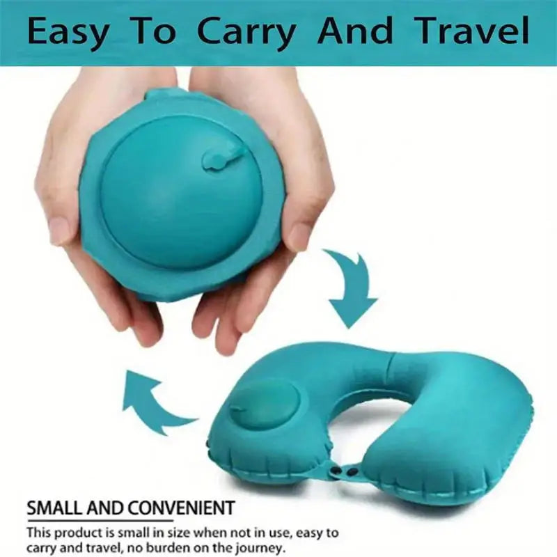 2025 New Inflatable Pillow Travel Portable Neck Protection Pillow Press Inflatable U-shaped Pillow Travel Storage Neck Pillow