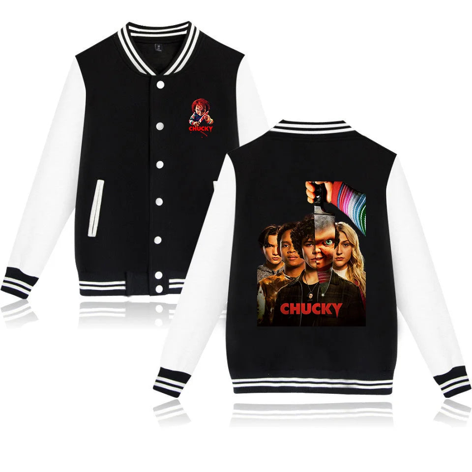 Child's Play Chucky Bomber Jacket Women Men Autumn Baseball Jacket Coat Student Streetwear Harajuku Bomber College Jacket