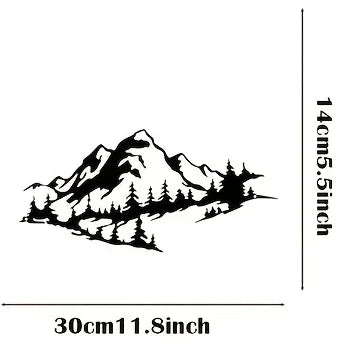 1pc Rust-Resistant Metal Mountain View Decor Black Wall Art for Indoor and Outdoor Home Walls, Stylish and Durable Accent