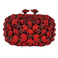 WHTUOHENG Skull Style Women Crystal Clutch Purse Metal Hard Box Handbag For Designer Rhinestone Female Diamond Party Prom Bags