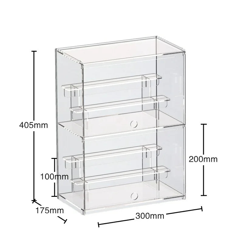 Orange Transparent Acrylic Storage Boxes, Transparent Ladder Display Cases Toys, Car Models, Souvenirs Storage Display Cabinet