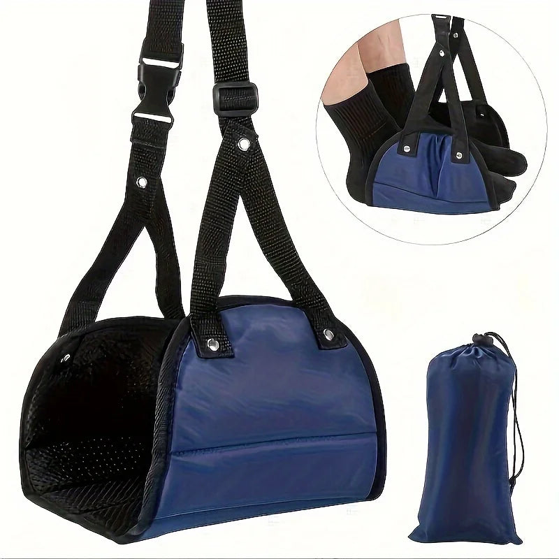 Airplane Footrest with Adjustable Strap, Portable Hammock Leg Rest, Perfect Travel Accessories