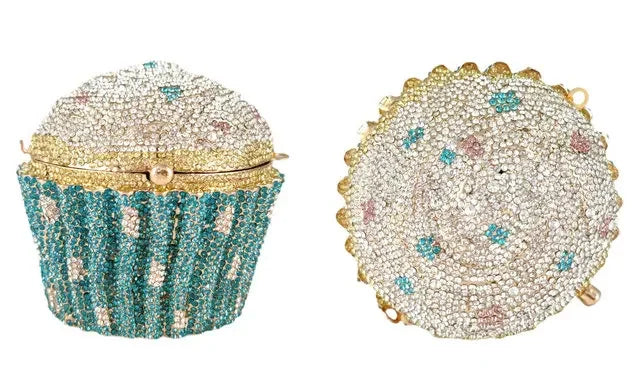 Boutique De FGG (in stock) Women Cupcake Clutch Evening Bag Crystal Wedding Purse and Handbag Bridal Party Minaudiere Bag