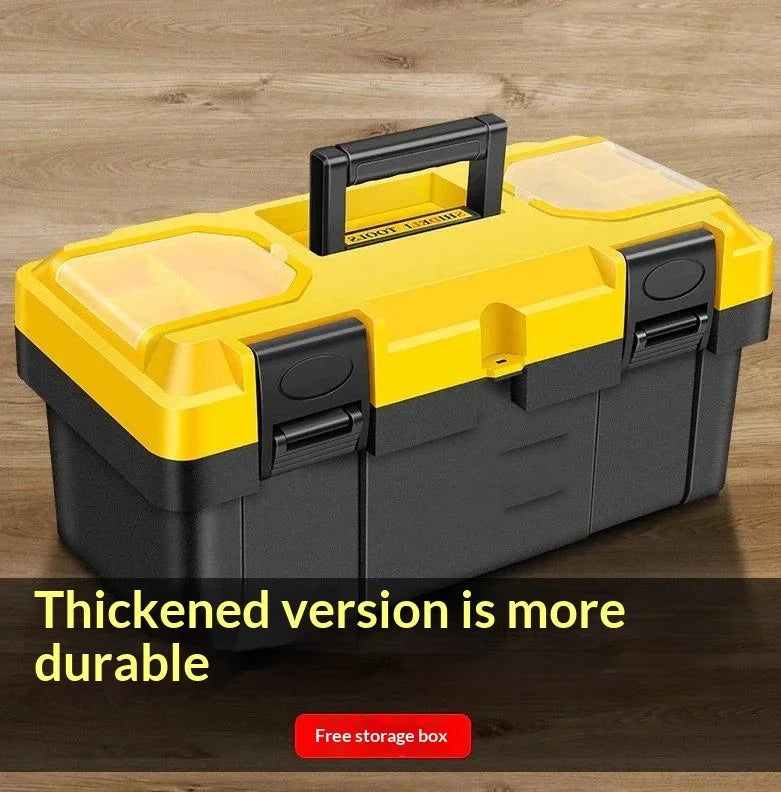【S】Heavy Duty Thickened Plastic Tool Box With Clear Compartments And Secure Latch Perfect For Home Garage DIY Repair Work