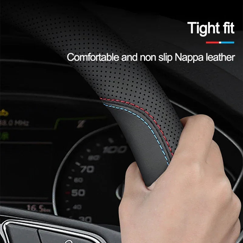 High Leather Braid on Car Steering Wheel Cover Wrap for Haval H9 2015 2016 2017 2018 2019 2020 2021 2022 2023 2024 2025 Stylling