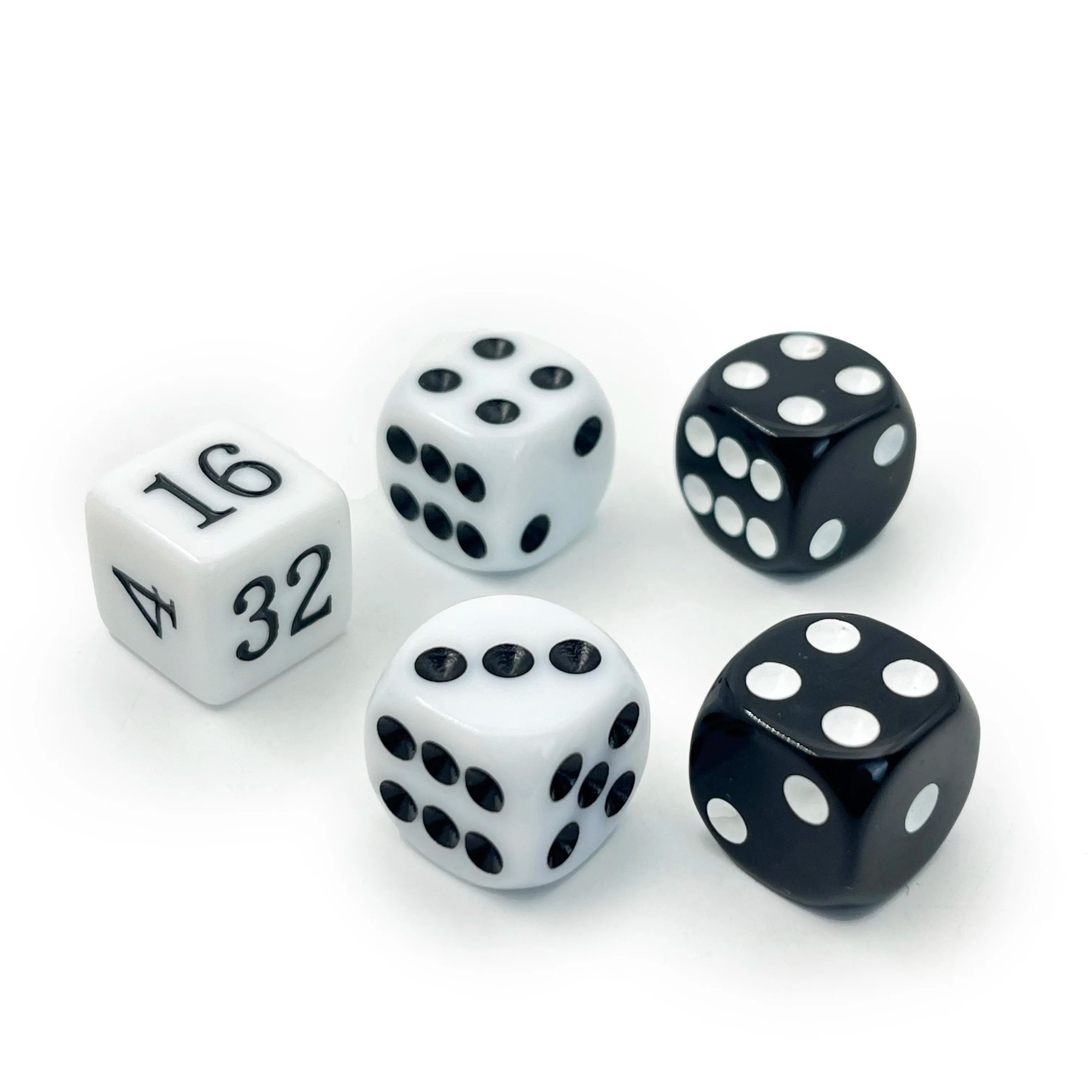 5pcs/Set Pearl Dice 16mm Doubling Cube and Four 16mm Pearl Point Dice For Backgammon Game