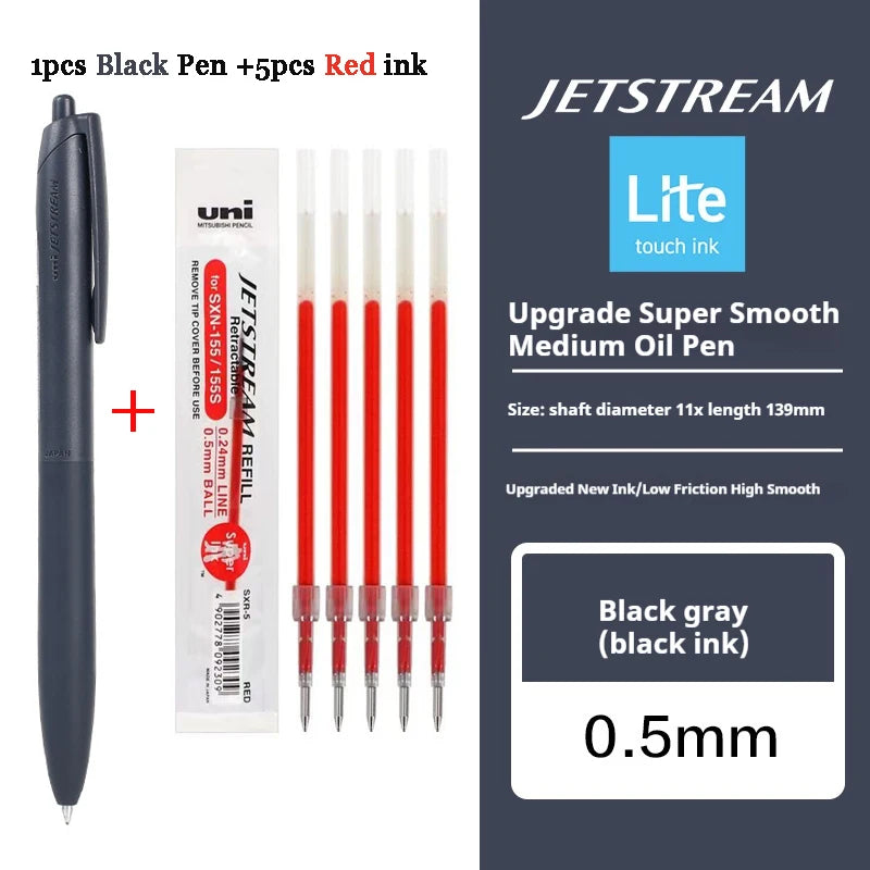 Uni Permanent Ballpoint Pen Jet Stream Anti-slip Cloudy Recycled Eco Shell Friction Super Smooth Ink Oil Pens Portable Supplies
