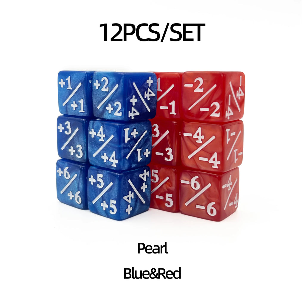 12 PCS MTG Dice Counter Life Tokens Negative Plus One Dice Set for MTG, TCG, Card Game Accessories