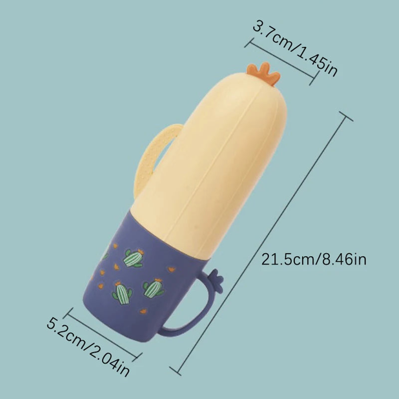 1PC Multi-funtional Creative Portable Cute Little Raccoon Cactus Wash Cup Home Travel Toothbrush Box Bathroom Organizer