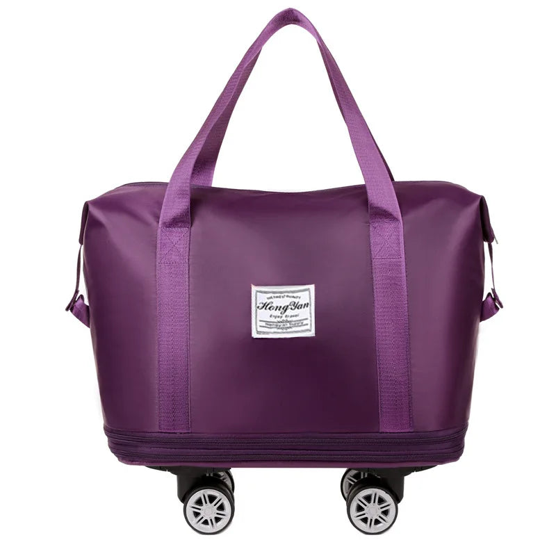 Universal Wheel Expandable Luggage Large Capacity Dry and Wet Separation Storage Travel Fitness Bag Lightweight Luggage