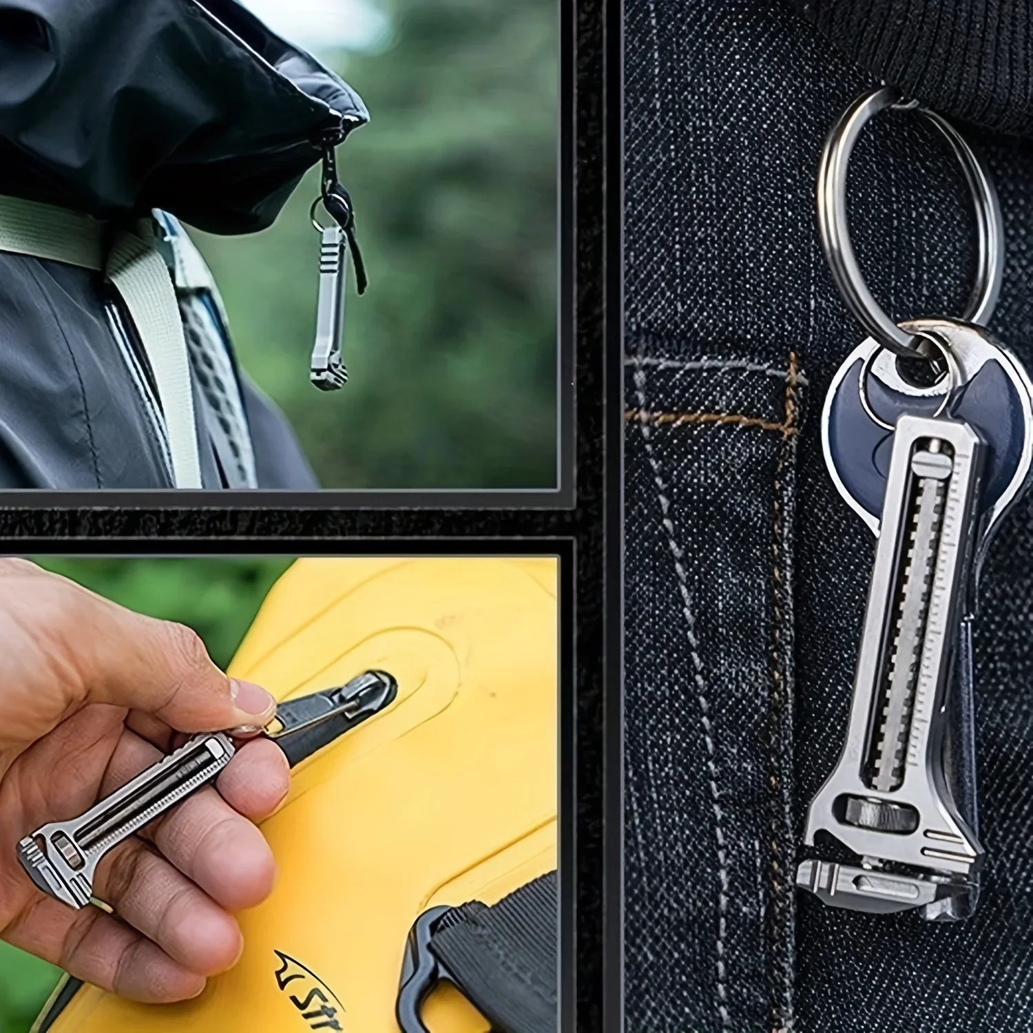 Multifunctional Mini Wrench,Adjustable Small Wrench,Caliper,with Window Breaker, Bottle Opener And Screwdriver Compact Tool