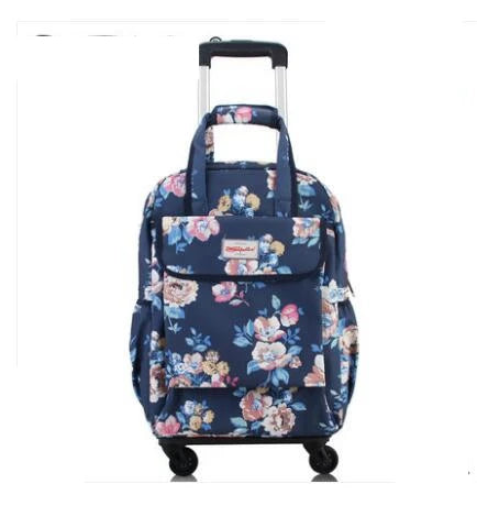 Women Carry On Hand Luggage rolling bag Oxford Rolling Backpack Travel Trolley Bag Travel Luggage bag Trolley Wheeled Backpacks