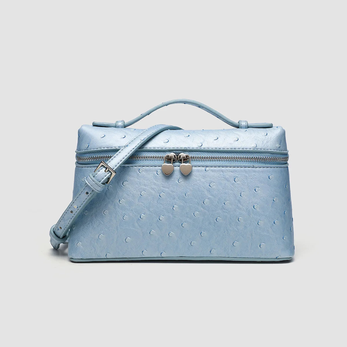 Customized name: pu leather texture, ins style lunch box bag, women's bag, new ostrich pattern commuter handbag, crossbody bag