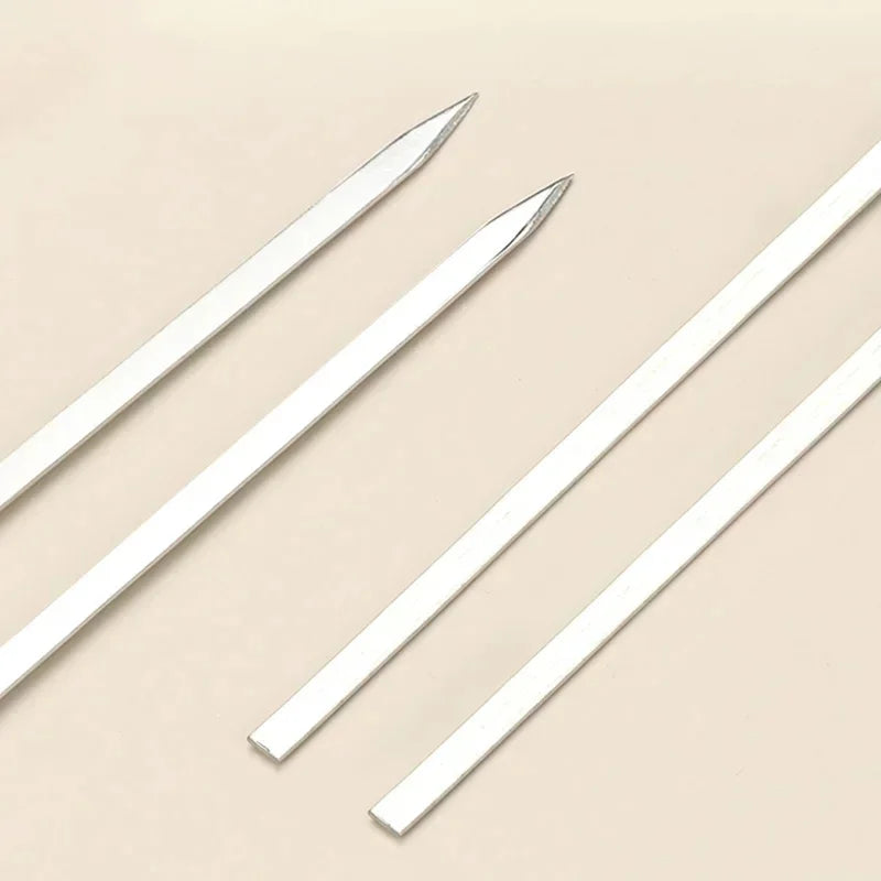 10-100pcs Reusable Stainless Steel Barbecue Skewers BBQ Needle Anti-skid Barbecue Meat Sticks Home Outdoor Camping Picnic Tools