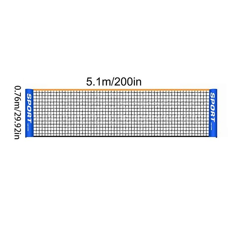 Professional Training Standard Sports Net: 3.1/4.1/5.1/6.1m Badminton and Volleyball - Easy Setup Outdoor Tennis Mesh Net