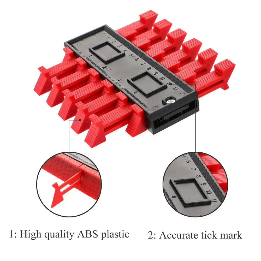 Onnfang Newest Contour Gauge  Multifunctional Plastic Profile Copy Contour Gauges Standard measuring instrument General Tools
