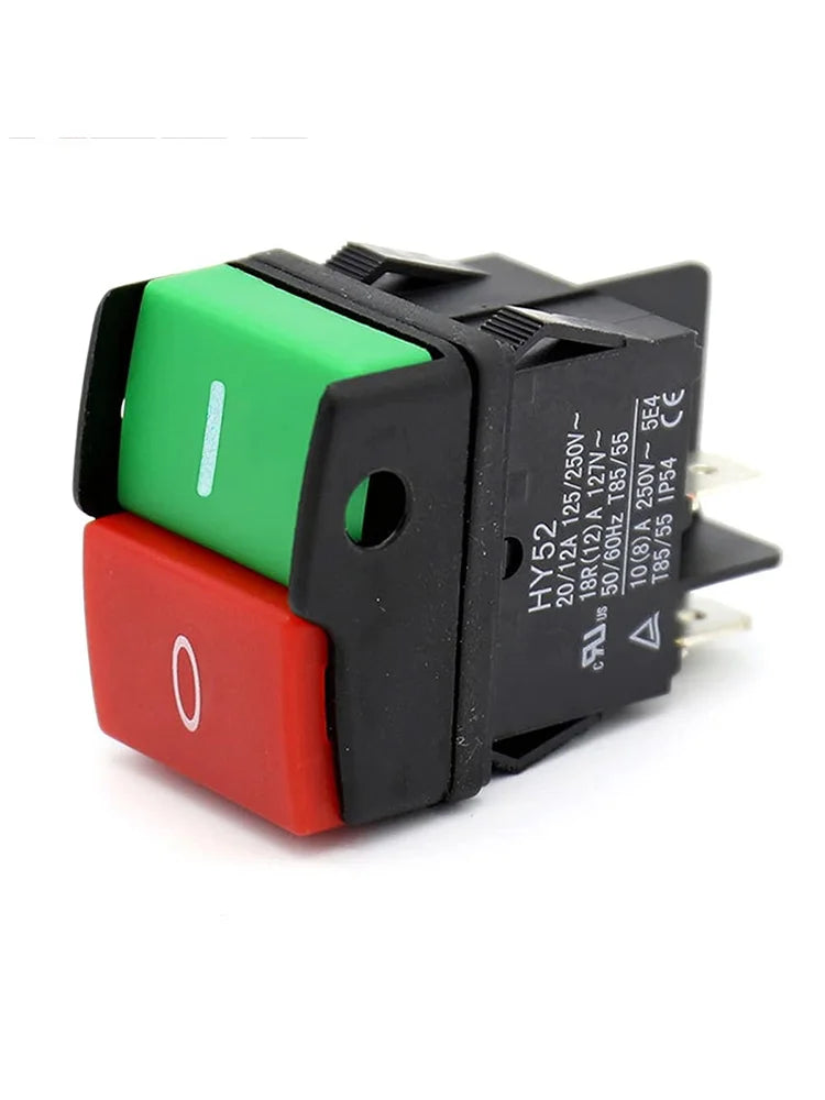 HY52 Electric Button Switch Mechanical Equipment Car Wash Machine Start Switch 250V 12A 4PIN