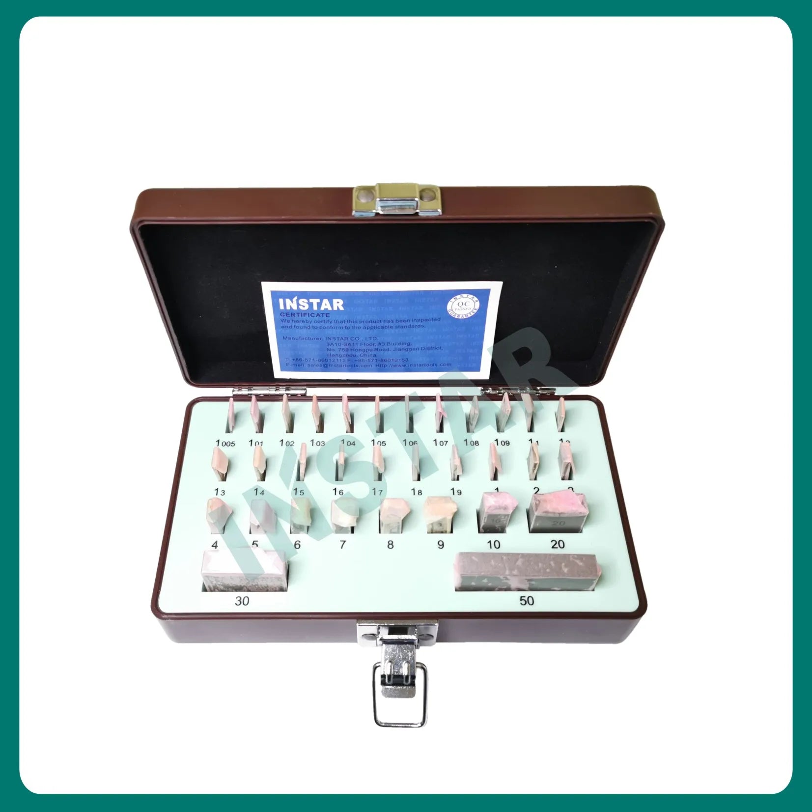 INSTAR Gage Block Set 32PC Grade 0 Medium Class Accuracy 0.00045mm Hardened Steel Gcr15 Industrial Quality 1.005mm-30-50mm